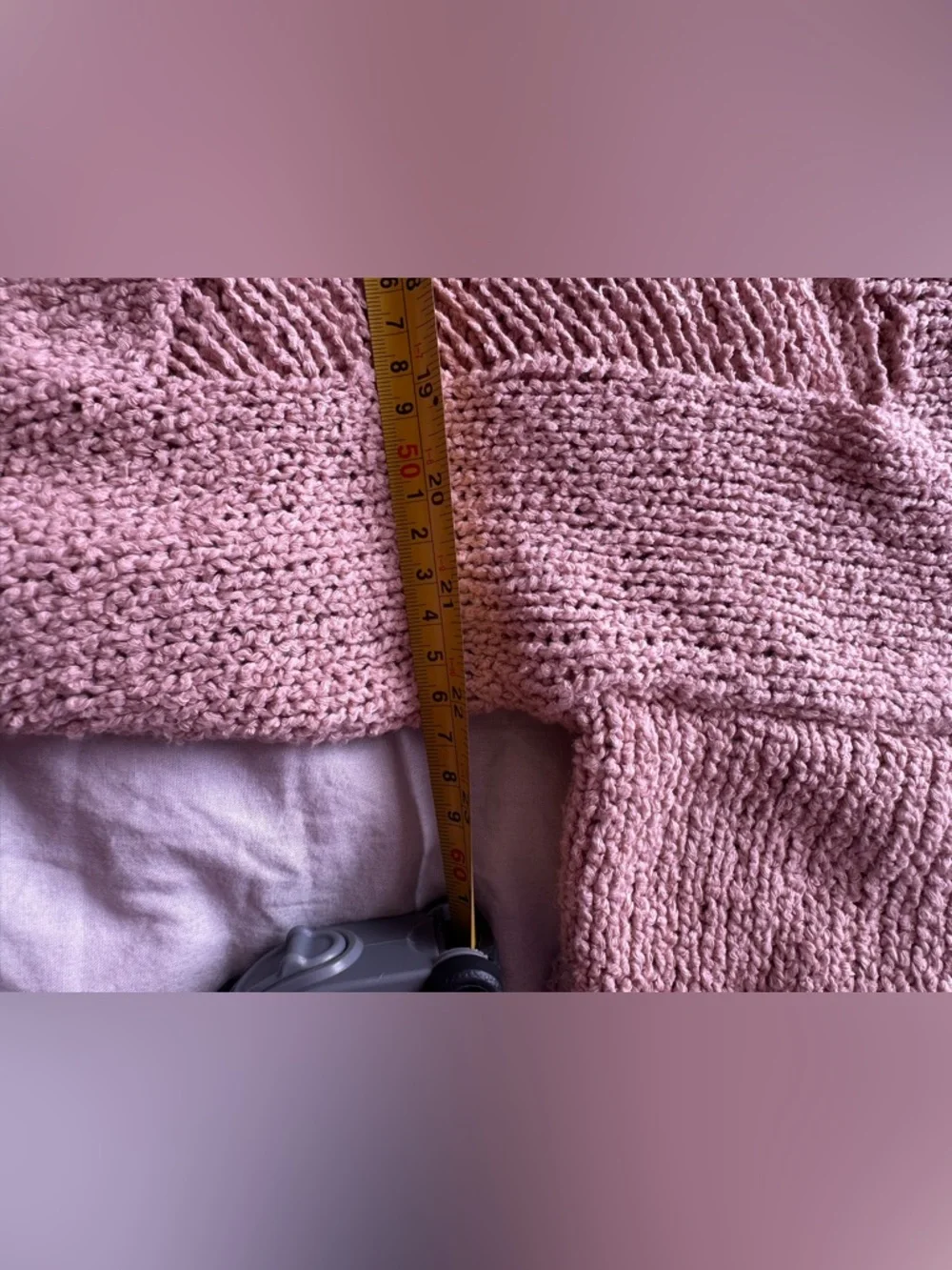 Zara Distressed Knit Sweater Pink Oversized V Neck Size S - Picture 8 of 12